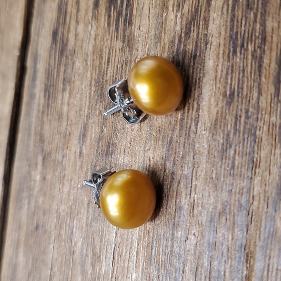 E151 gorgeous partridge pearl earrings sterling - Picture 1 of 2